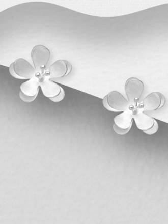 Sterling Silver Flower Bud Earrings